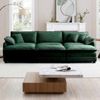 Divano componibile letto modulare a 6 pezzi rivestito in velluto a coste con 3 pouf rimovibili e 5 cuscini