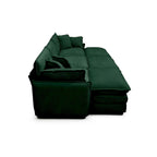 Divano componibile letto modulare a 6 pezzi rivestito in velluto a coste con 3 pouf rimovibili e 5 cuscini