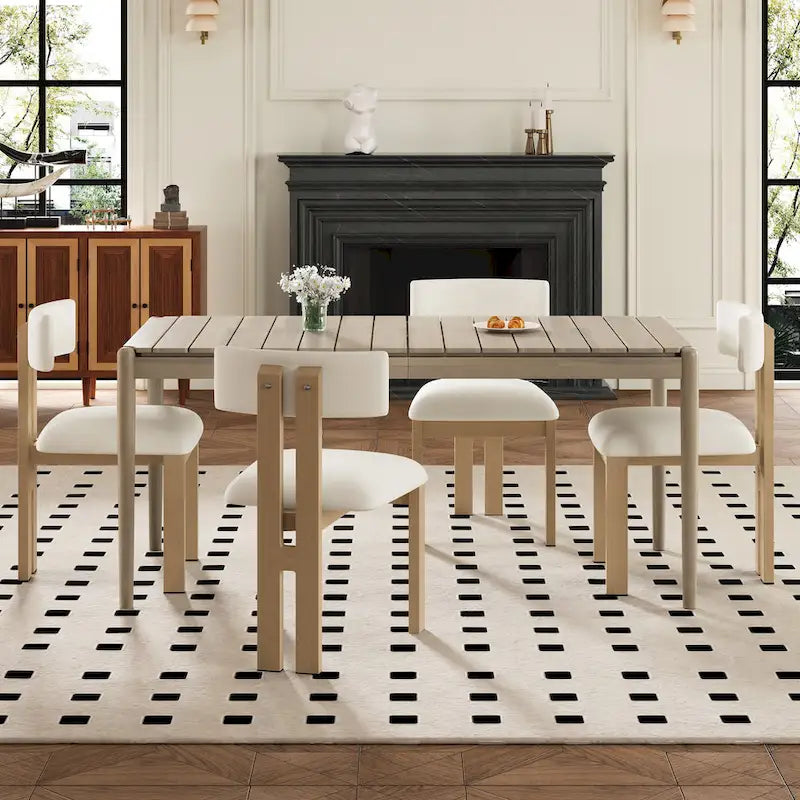 Set da pranzo elegante moderno di metà secolo da 7 pezzi