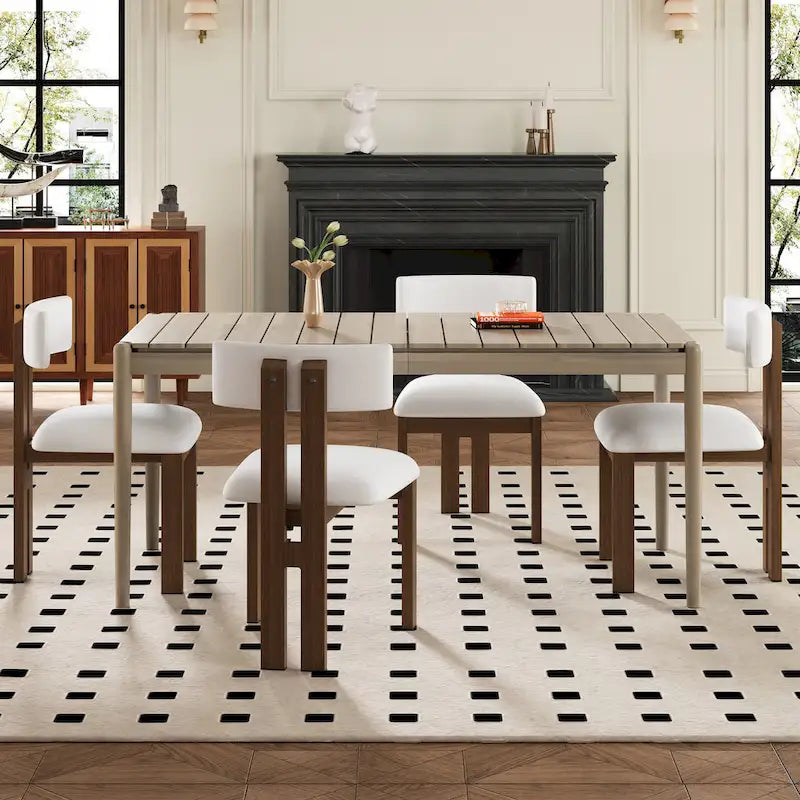 Set da pranzo elegante moderno di metà secolo da 7 pezzi