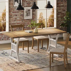 Tavolo da pranzo da cucina con gambe in metallo per 4-6 persone - N/A