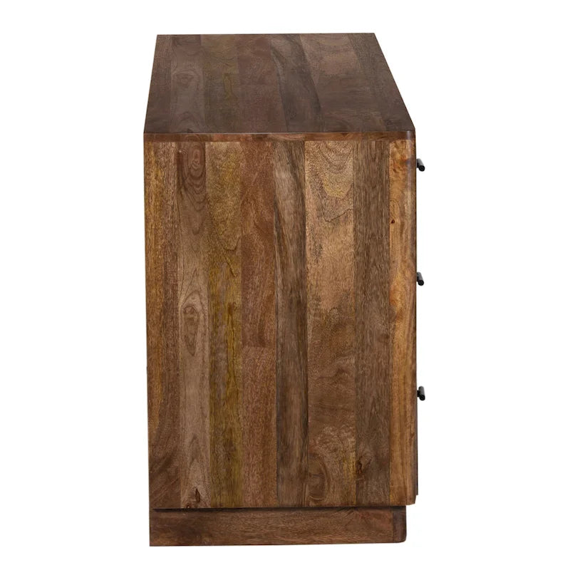 Comò a 6 cassetti Tao, legno di mango, finitura noce, 60