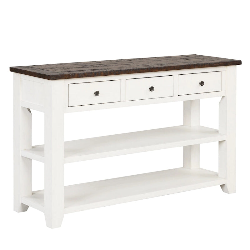 Consolle con piano in legno massello di pino 48