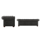 Divano Chesterfield Gdansk con braccioli arrotolati trapuntati