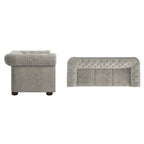 Divano Chesterfield Gdansk con braccioli arrotolati trapuntati