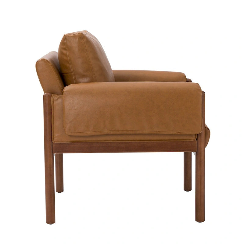 Comoda poltrona da salotto lucida con base in legno massello