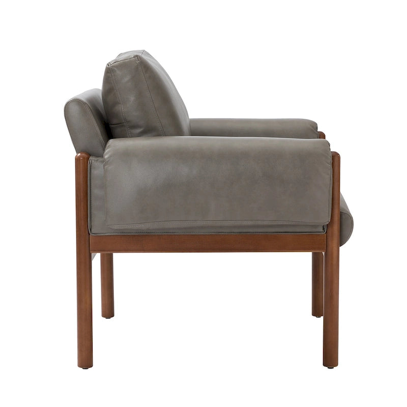 Comoda poltrona da salotto lucida con base in legno massello
