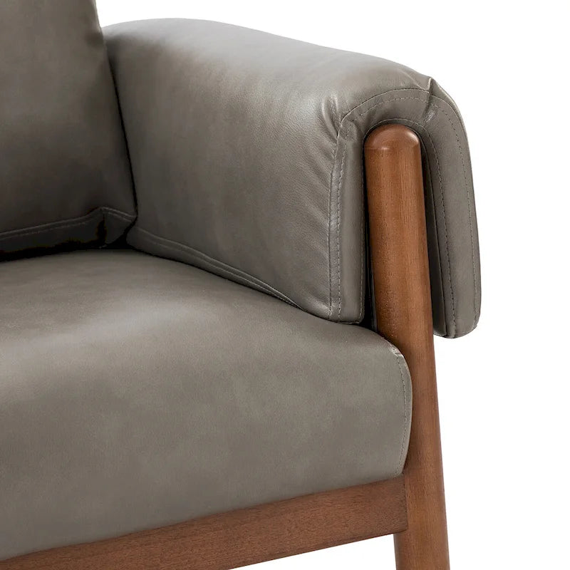 Comoda poltrona da salotto lucida con base in legno massello