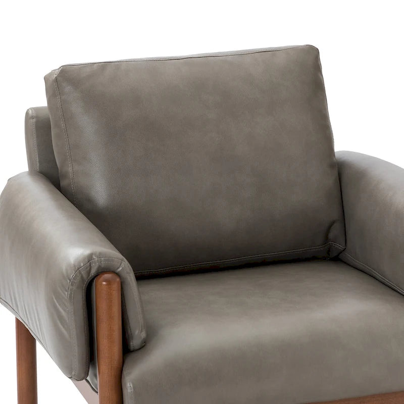 Comoda poltrona da salotto lucida con base in legno massello