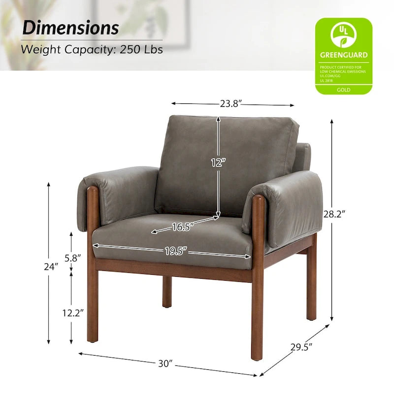 Comoda poltrona da salotto lucida con base in legno massello