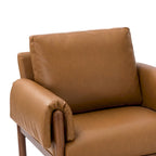 Comoda poltrona da salotto lucida con base in legno massello