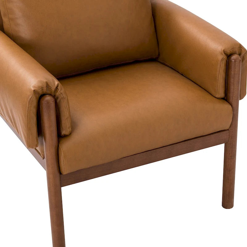 Comoda poltrona da salotto lucida con base in legno massello
