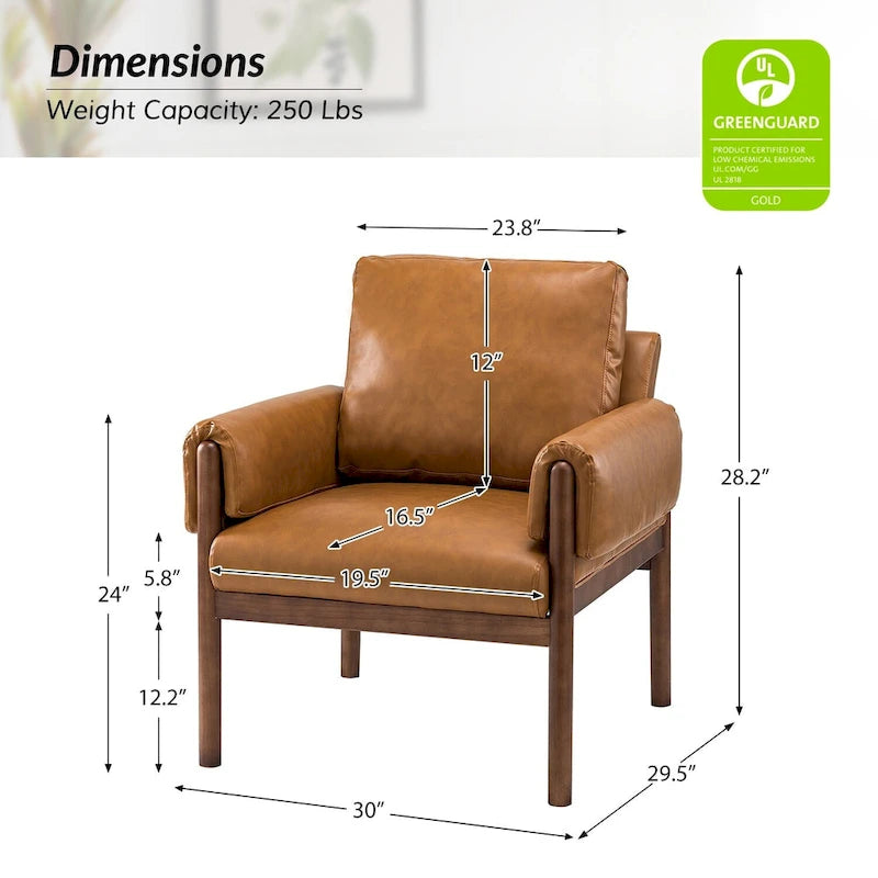 Comoda poltrona da salotto lucida con base in legno massello