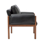 Comoda poltrona da salotto lucida con base in legno massello