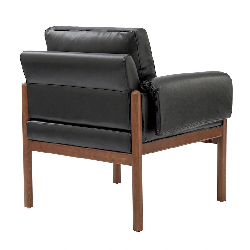 Comoda poltrona da salotto lucida con base in legno massello