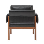 Comoda poltrona da salotto lucida con base in legno massello