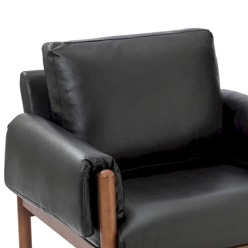 Comoda poltrona da salotto lucida con base in legno massello