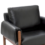 Comoda poltrona da salotto lucida con base in legno massello