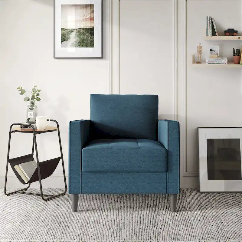 Set di 3 mobili da soggiorno contemporanei minimalisti rivestiti in lino