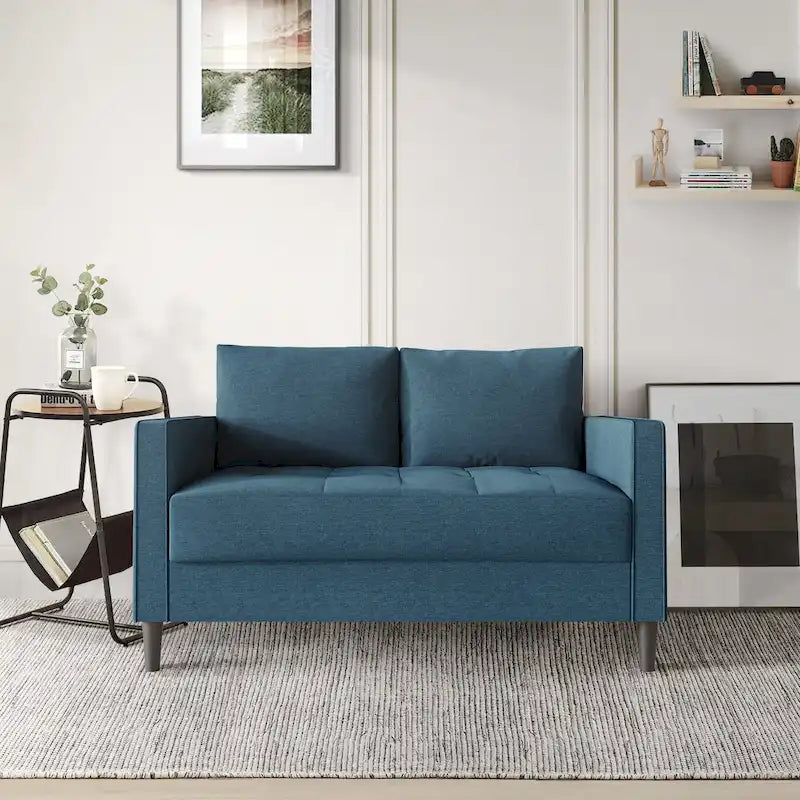 Set di 3 mobili da soggiorno contemporanei minimalisti rivestiti in lino