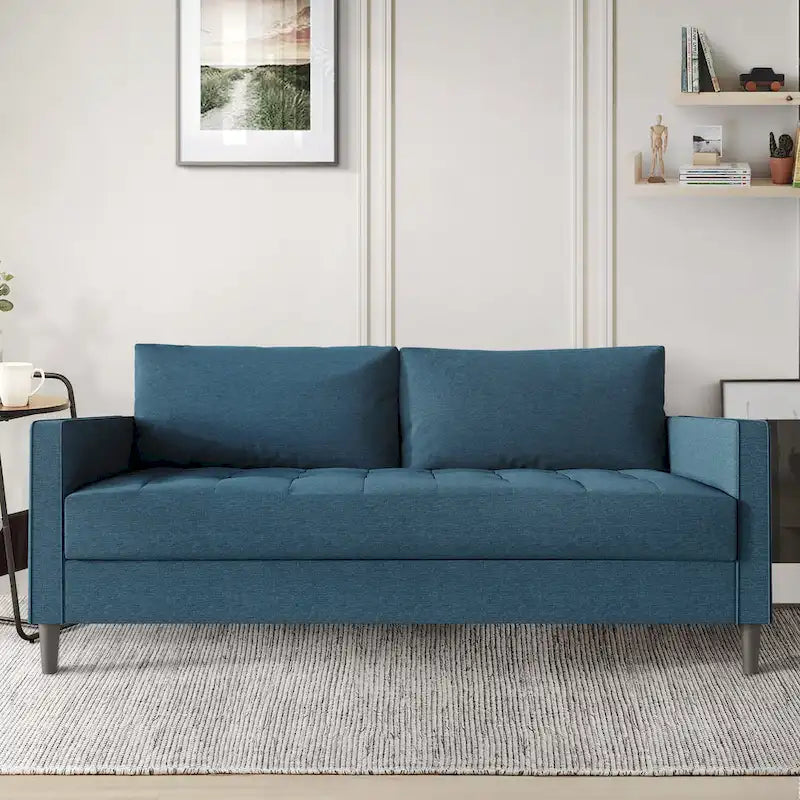 Set di 3 mobili da soggiorno contemporanei minimalisti rivestiti in lino