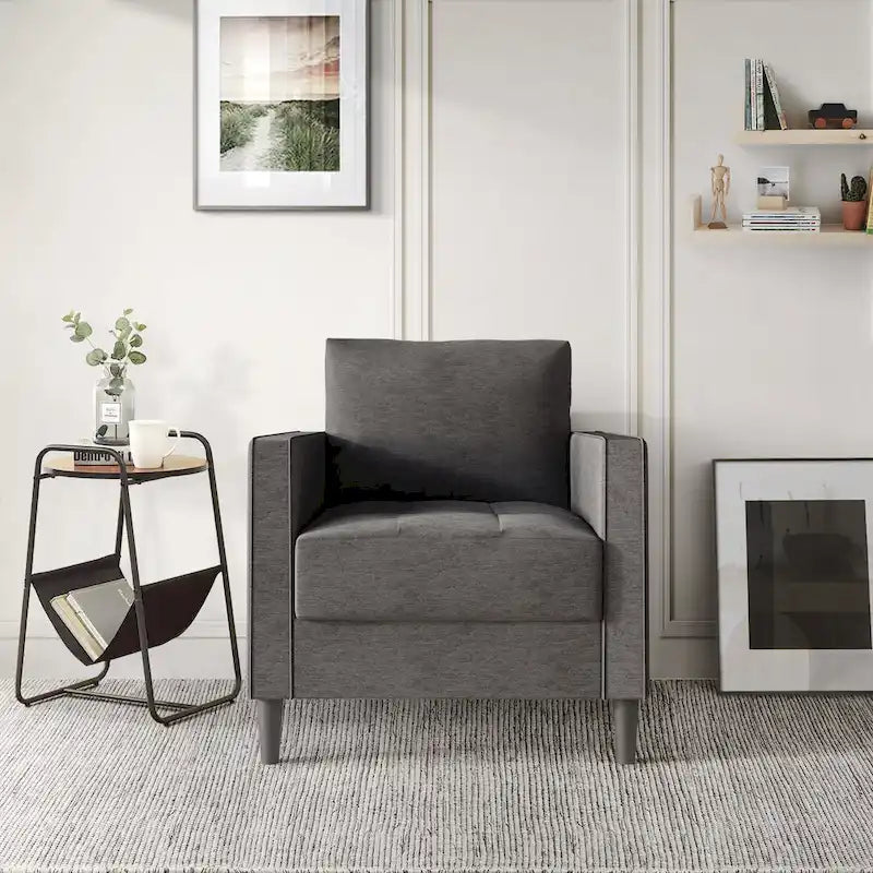 Set di 3 mobili da soggiorno contemporanei minimalisti rivestiti in lino
