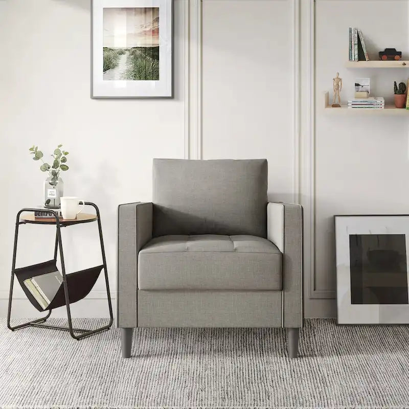 Set di 3 mobili da soggiorno contemporanei minimalisti rivestiti in lino