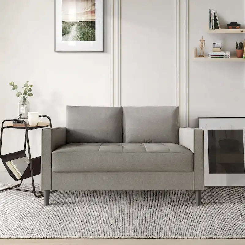 Set di 3 mobili da soggiorno contemporanei minimalisti rivestiti in lino