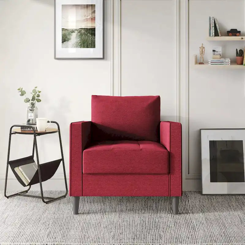 Set di 3 mobili da soggiorno contemporanei minimalisti rivestiti in lino