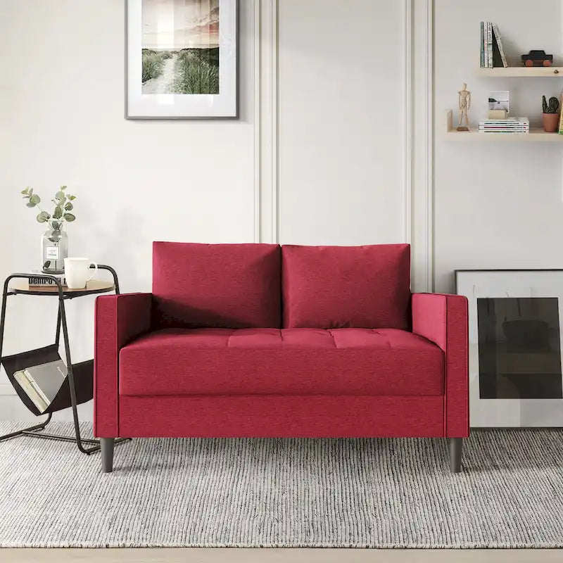 Set di 3 mobili da soggiorno contemporanei minimalisti rivestiti in lino