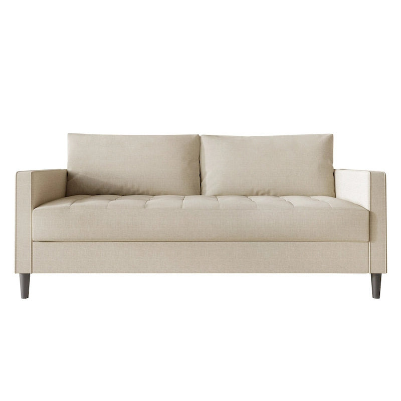 Set di 3 mobili da soggiorno contemporanei minimalisti rivestiti in lino