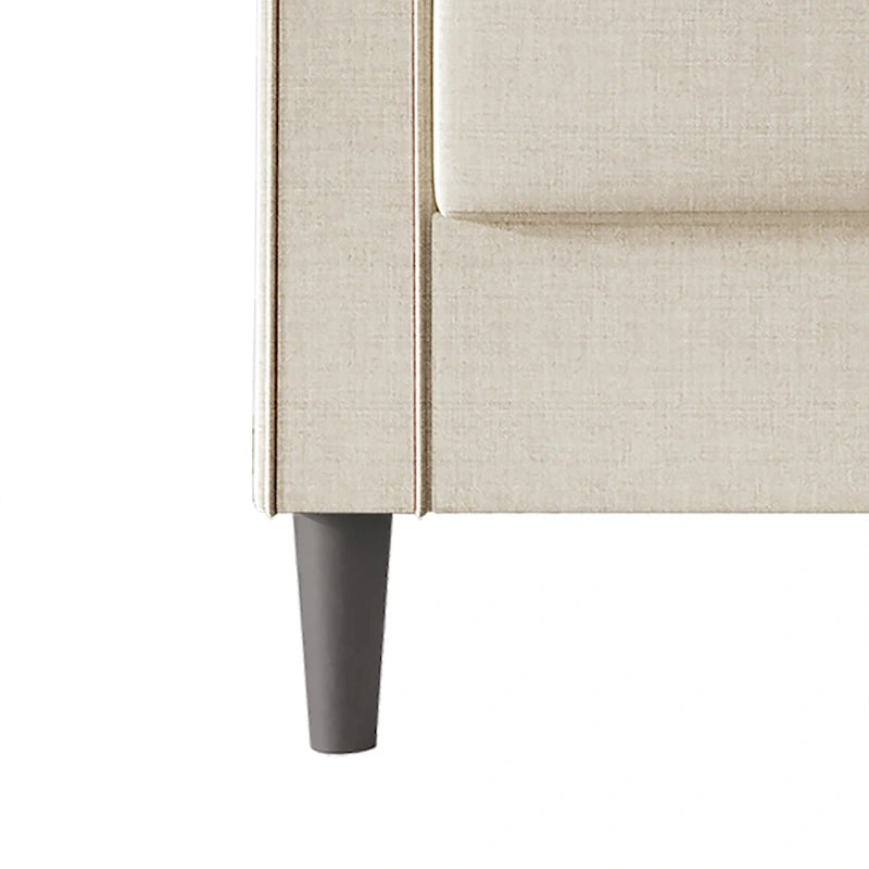 Set di 3 mobili da soggiorno contemporanei minimalisti rivestiti in lino