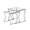 Tavolini Morfell Contemporary con piano in vetro da 20 pollici, set da 2 pezzi