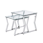 Tavolini Morfell Contemporary con piano in vetro da 20 pollici, set da 2 pezzi