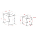 Tavolini Morfell Contemporary con piano in vetro da 20 pollici, set da 2 pezzi