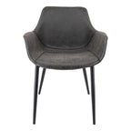 Sedia da pranzo con braccioli e gambe in metallo, set da 2 - Verde oliva - 24,5Px25,2Lx33A