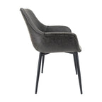 Sedia da pranzo con braccioli e gambe in metallo, set da 2 - Verde oliva - 24,5Px25,2Lx33A