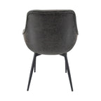 Sedia da pranzo con braccioli e gambe in metallo, set da 2 - Verde oliva - 24,5Px25,2Lx33A