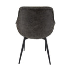 Sedia da pranzo con braccioli e gambe in metallo, set da 2 - Verde oliva - 24,5Px25,2Lx33A