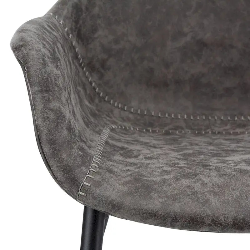 Sedia da pranzo con braccioli e gambe in metallo, set da 2 - Verde oliva - 24,5Px25,2Lx33A