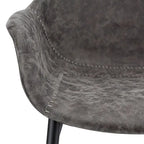 Sedia da pranzo con braccioli e gambe in metallo, set da 2 - Verde oliva - 24,5Px25,2Lx33A