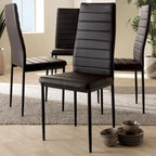 Sedia da pranzo moderna in similpelle, set da 4 pezzi