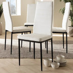 Sedia da pranzo moderna in similpelle, set da 4 pezzi