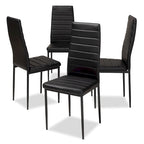 Sedia da pranzo moderna in similpelle, set da 4 pezzi