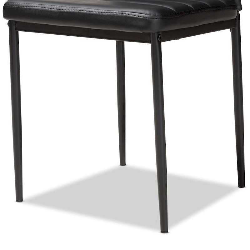 Sedia da pranzo moderna in similpelle, set da 4 pezzi