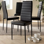 Sedia da pranzo moderna in similpelle, set da 4 pezzi