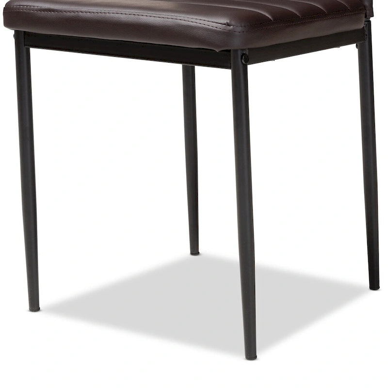 Sedia da pranzo moderna in similpelle, set da 4 pezzi
