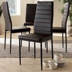 Sedia da pranzo moderna in similpelle, set da 4 pezzi