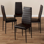 Sedia da pranzo moderna in similpelle, set da 4 pezzi