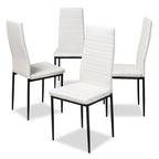 Sedia da pranzo moderna in similpelle, set da 4 pezzi